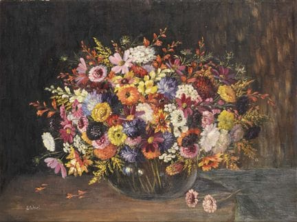 埃卡特，E.  
 

 
《花卉静物》 
 

 油画/画布。 左下角签名。20世纪。
 

 5