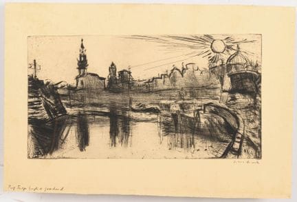 埃尔内斯特·哈塞布劳克（1904—1974）  

德累斯顿风景 

蚀刻版画。右下角有铅笔签名。
