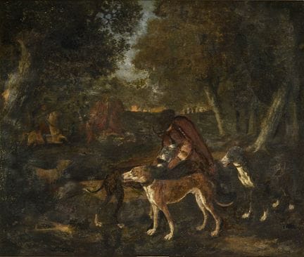 贝格恩，亚伯拉罕·扬斯（1637年莱顿—1697年柏林）  
 

 
狩猎场景 
 

 油画/画