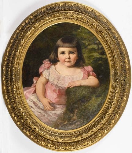 椭圆形少女肖像 
 

 油画/画布。左侧标注主题。1881年。 
 

 71 x 58 厘米。 