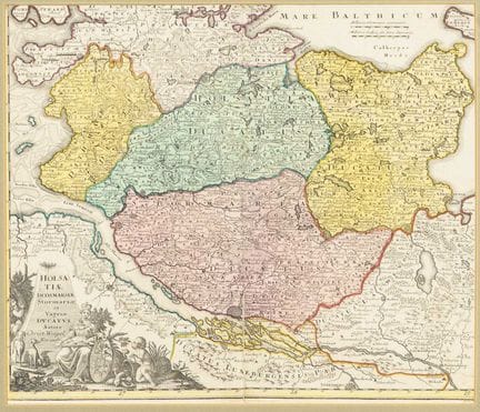 Mapa de Schleswig-Holstein 

Grabado en cobre con 