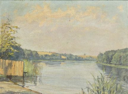 布吕克纳，格哈德（*1897）  
 

 
尼登附近的风景 
 

 油画/硬质纤维板。左下角签名