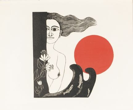 查韦斯，桑托斯（1934 - 2001）  
 

 
《等待春天》 
 

 双色木刻版画。智利。