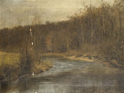 河湾与林缘 
 

 油画/画布。未署名。20世纪初。 
 

 60 x 77.5 厘米。 
装裱
