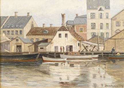 索伦森，劳里茨（1882年奥尔堡—1968年）  
 

 
丹麦港口风景 
 

 油画/画布。右