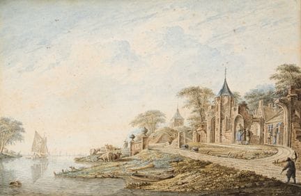 Theorodus "Dirck" Verrijck, Flusslandschaft mit Ka
