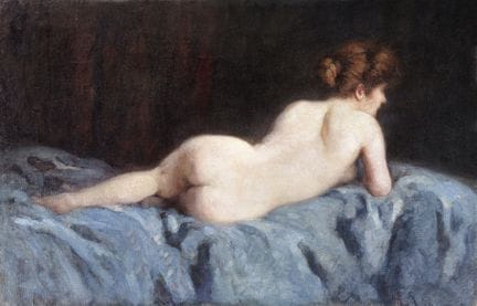 Impressionniste inconnu, Nu féminin allongé. Fin d