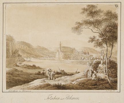 Adrian Zingg "Schloss Tetschen an der Elbe". Um 18