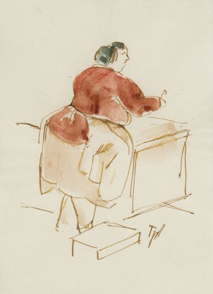 Georg Tappert, Frau am Herd. Wohl 1930er Jahre.
Ge