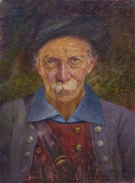 Karl Ernst Hänsel, Portrait d'un paysan de face. 1