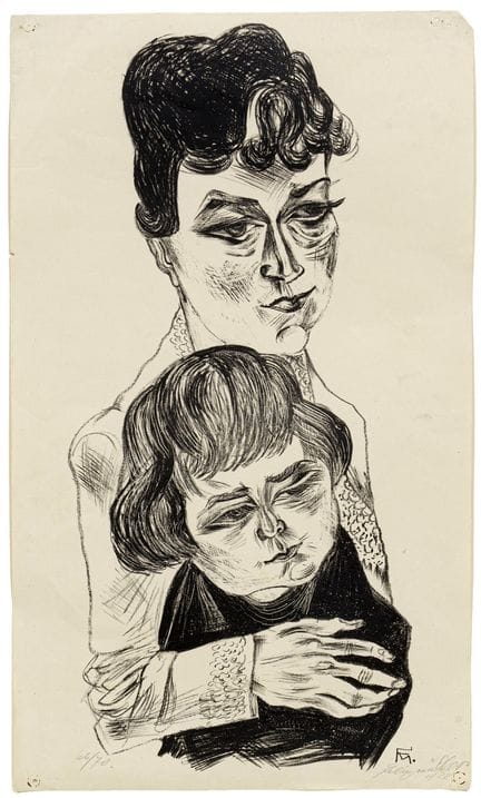 Conrad Felixmüller "Frau Matil und Sohn" ("Mutter 