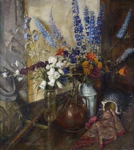 Helmut Schaarschmidt, Nature morte aux delphiniums