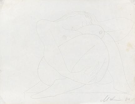 Peter Makolies, Sitzender weiblicher Akt. 1981.
Pe