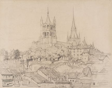 Otto Westphal "Kathedrale von Lausanne" / Ruelle i