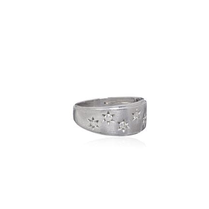 Bandring mit sieben Diamantsternen.
Platin. Feinge