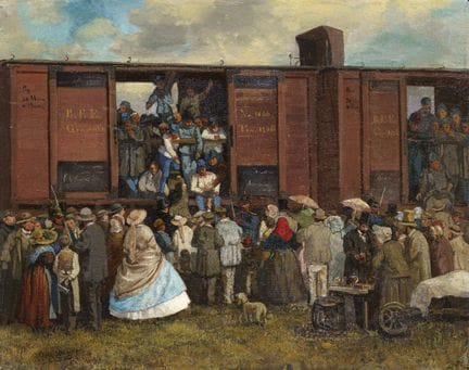 Adolf Dressler, « Prisonniers autrichiens à la gar