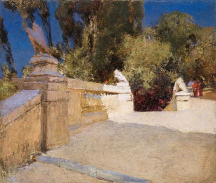 Erich Kips (attribué), Parc avec escalier (Villa d