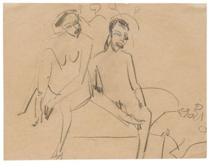 Ernst Ludwig Kirchner "Nacktes Paar im Atelier". 1