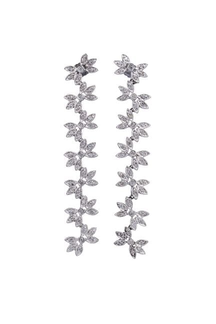 Paar Blüten-Brillant-Ohrhänger (Dangles).
14 K Wei
