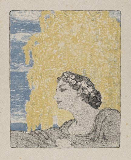 Hans Unger "Dame mit Blütenkranz". Um 1902.
Hans U
