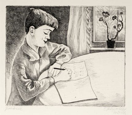 Conrad Felixmüller "Luca zeichnet". 1926.
Conrad F