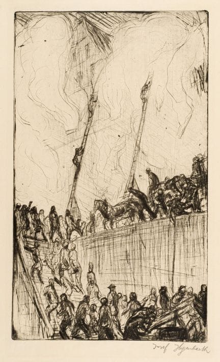 Josef Hegenbarth "Feuer". Um 1920.
Josef Hegenbart