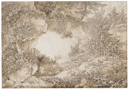 Adrian Zingg "Der Kuhstall in der Sächsischen Schw