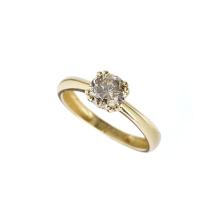 Brillant-Solitärring (1,01 ct).
585er Gelbgold. Fe