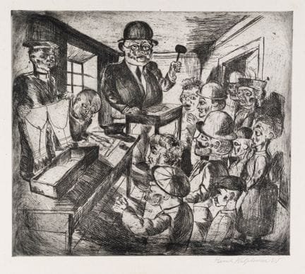 Bernhard Kretzschmar "Auktion". 1920.
Bernhard Kre
