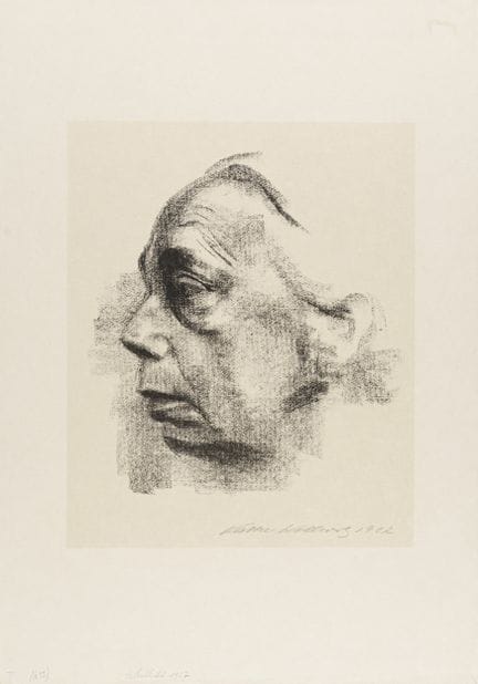 Käthe Kollwitz "Selbstbildnis im Profil". 1927.
Kä