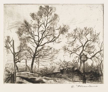 Theodor Rosenhauer "Straße mit Bäumen vor Radebeul