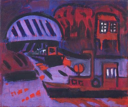 Lutz Fleischer "Hafeneinfahrt bei Nacht" (Dresden 