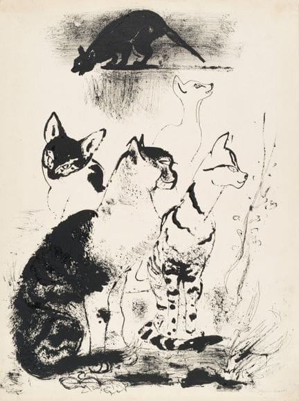 Josef Hegenbarth "Fünf Katzen". 1942.
Josef Hegenb