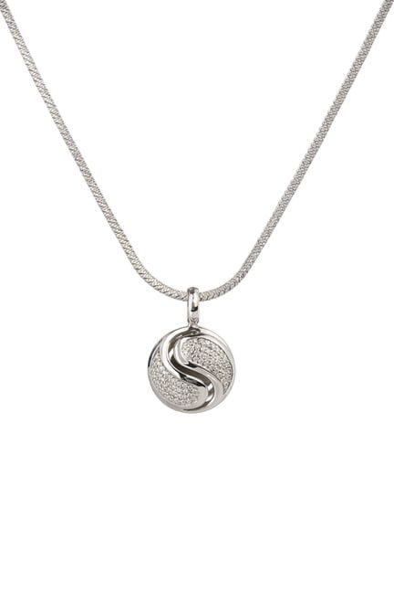 Collar de oro blanco con el símbolo del yin y el y