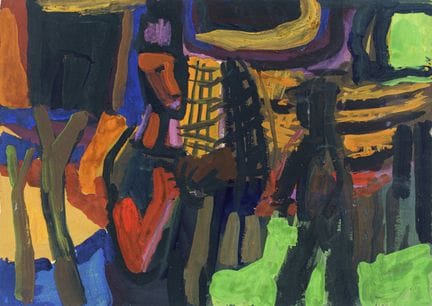 Fritz Keller "Fischer an den Netzen" (Rügen) / "Zw