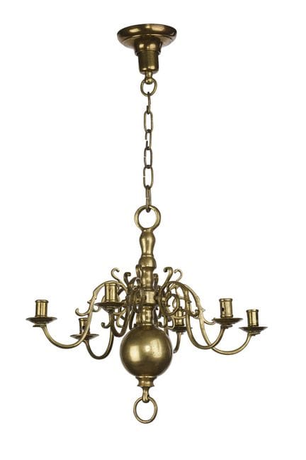 Kleine Deckenkrone. Wohl 18. Jh.
Messing, gewalzt,