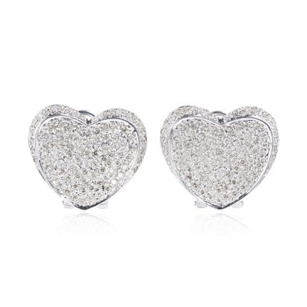 Pavé-Brillant-Ohrstecker in Herzform.
14K Weißgold