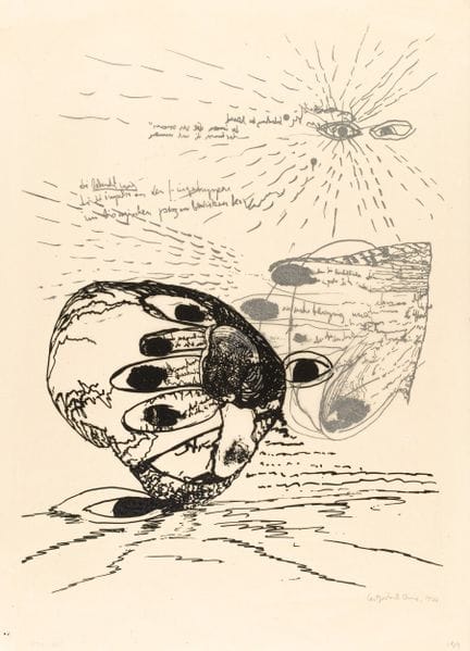 Carlfriedrich Claus "Handreflexion". 1974.
Carlfri