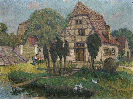 Wilhelm Eller, Paysage de village saxon en été. 19