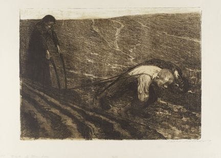 Käthe Kollwitz "Pflugzieher und Weib". 1902.
Käthe