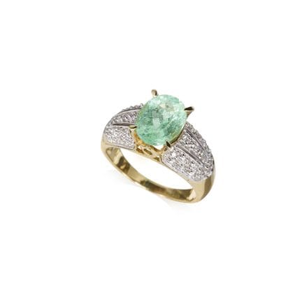 Turmalin-Solitärring (ca. 2,3 ct).
750er Gelbgold.