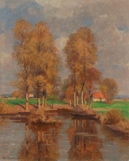 Gustav Adolf Thamm, Landschaft mit Weiher. Anfang 