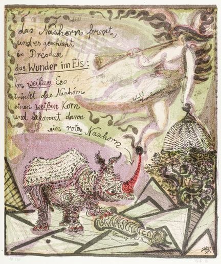 Peter Graf "Das Nashorn friert…". 1990.
Peter Graf