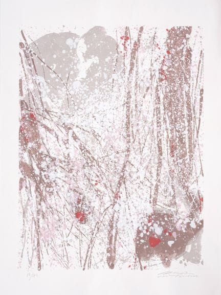 Chu Teh-Chun, Ohne Titel (Rosa-Rot-Grau). Späte 19