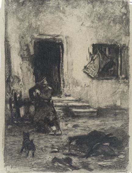 Hans Looschen, Soldat mit Hund / Soldaten am Feuer