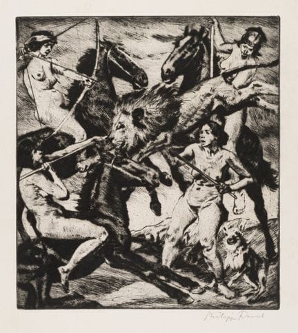 Philipp Franck "Kampf der Amazonen". 1910er/1920er