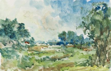 Gerhard Stengel, Elbauen im Sommer / "Blumenstrauß