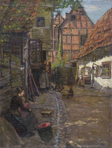 Edmund Körner, Lunebourg – Le coq rouge. 1896.
Edm