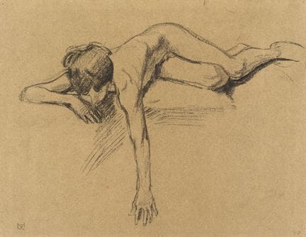 Ludwig von Hofmann, Liegender Knabenakt. Um 1900.
