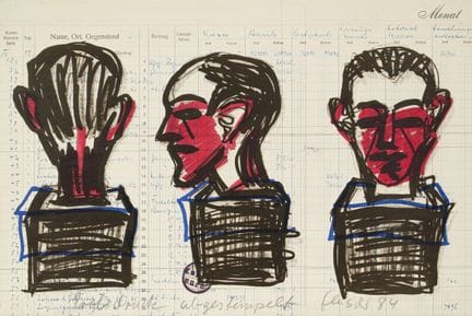 Lutz Fleischer "abgestempelt". 1984.
Lutz Fleische